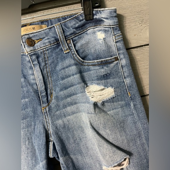 Joe’s Jeans Medium Wash Denim Kency Boyfriend Slim Crop Distressed Jeans Sz 26 - Picture 3 of 16